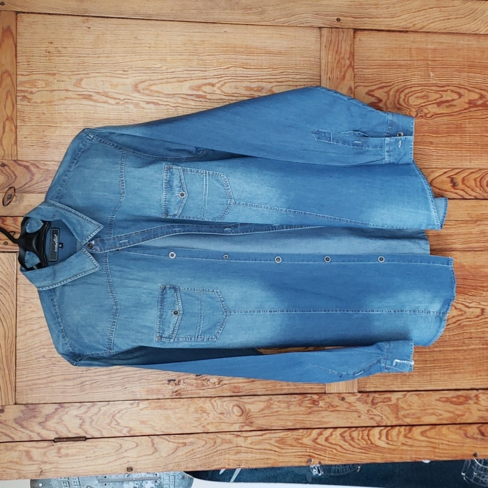 Coastal Blue Jean Soft Western XL L/S Shirt Like New!